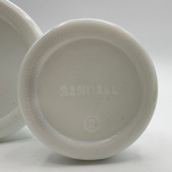 Two Milk Glass Bud Vases | Randall Art Deco Beehive Vintage Wedding Xmas Decor - Picture 10 of 13